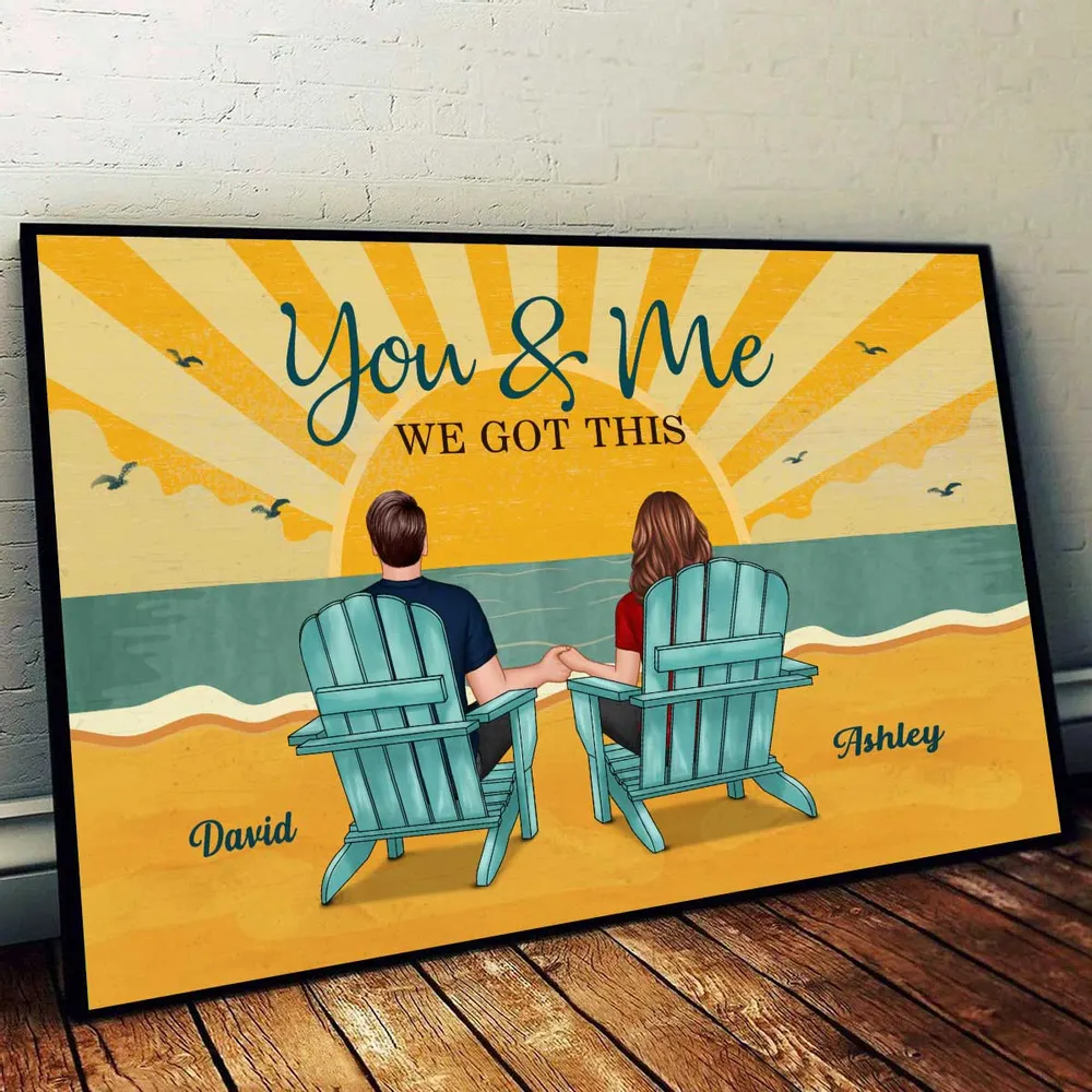 Custom Sunset Beach Poster Gift for Couples - Image 8