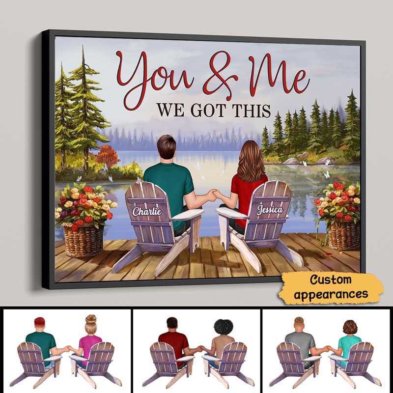 You & Me Holding Hands on Dock – "We Got This" Poster, Romantic Gift for Couples, Lake Forest Art - Image 6